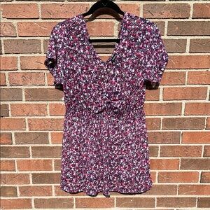 Torrid Purple Flutter Sleeve Smocked Blouse